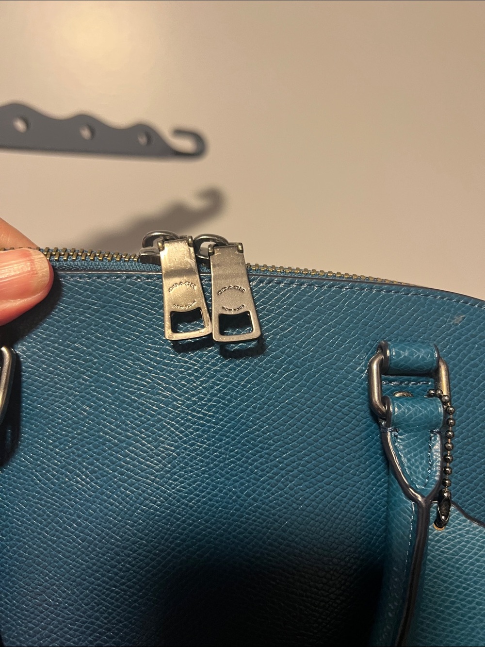 Coach Teal to Blue Ombre Dome Satchel with long strap - Picture 8 of 8